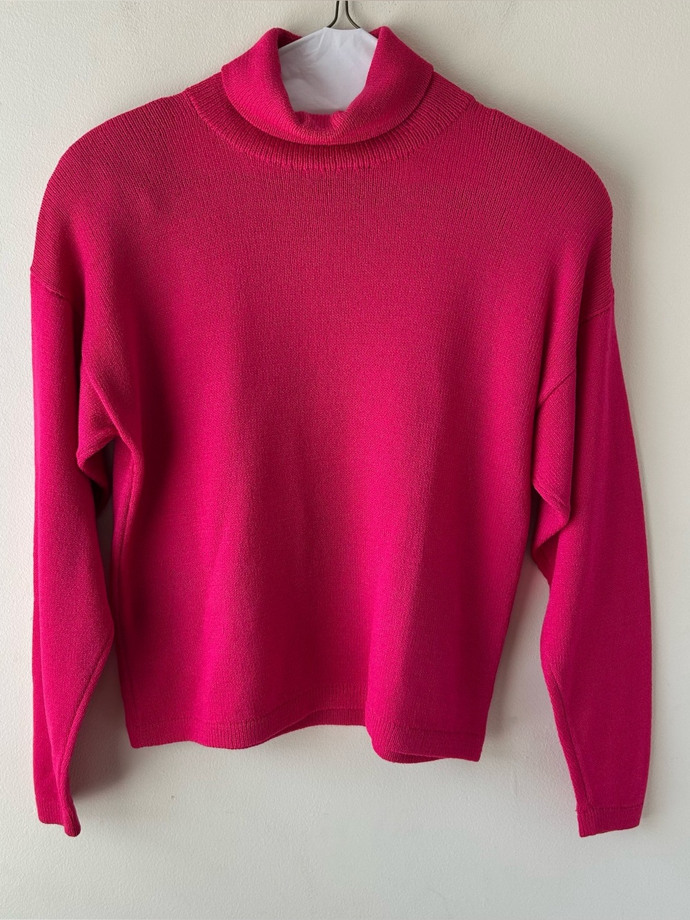 Vintage St.‎ John Couture Turtleneck Sweater Hot Pink 4